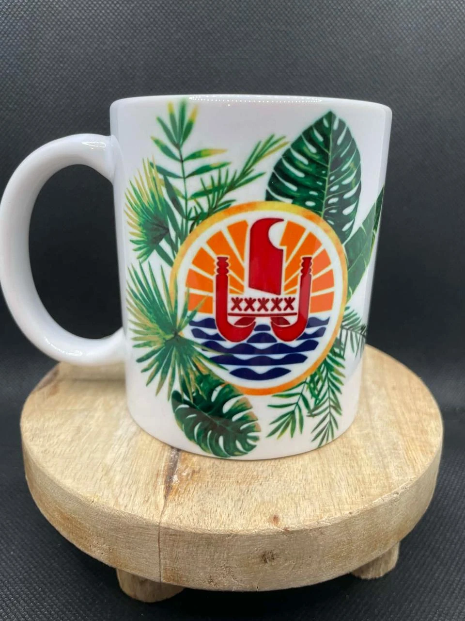 ☕ Mug en Céramique – Tahiti • Tatouage Polynésien • Patutiki 🌺🌊